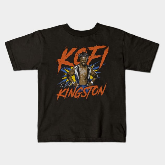 Kofi Kingston Pose Kids T-Shirt by MunMun_Design